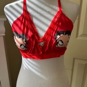 SHEIN Red Cartoon Print Bralette